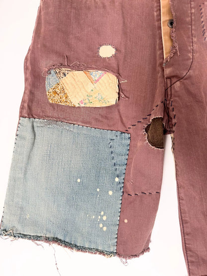 Kapital Patchwork Distressed Shorts
