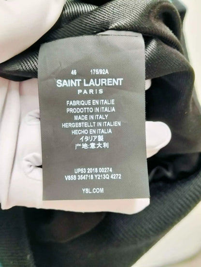 Saint Laurent Teal Baseball Jacket