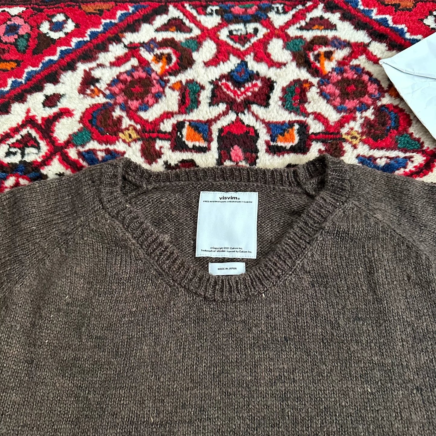 visvim college mud dyed wool sweater
