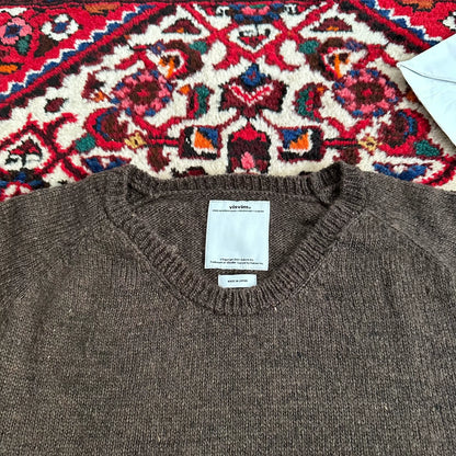 visvim college mud dyed wool sweater