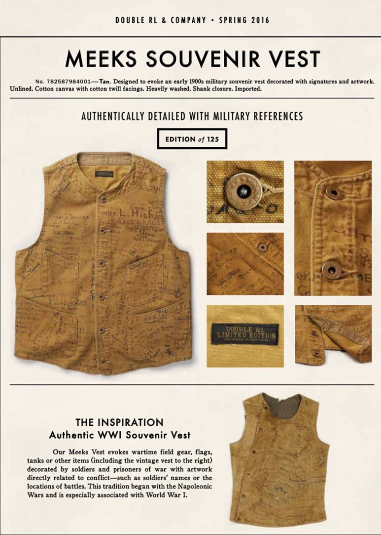Limited Edition RRL Meeks Souvenir Vest