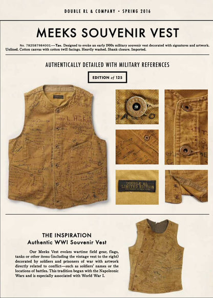 Limited Edition RRL Meeks Souvenir Vest
