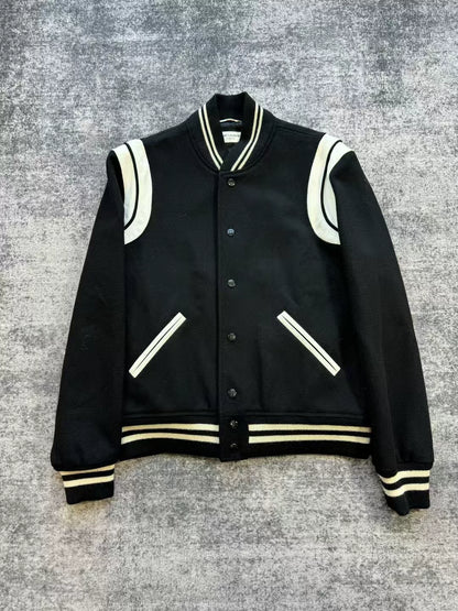 Saint Laurent Black White Varsity Jacket