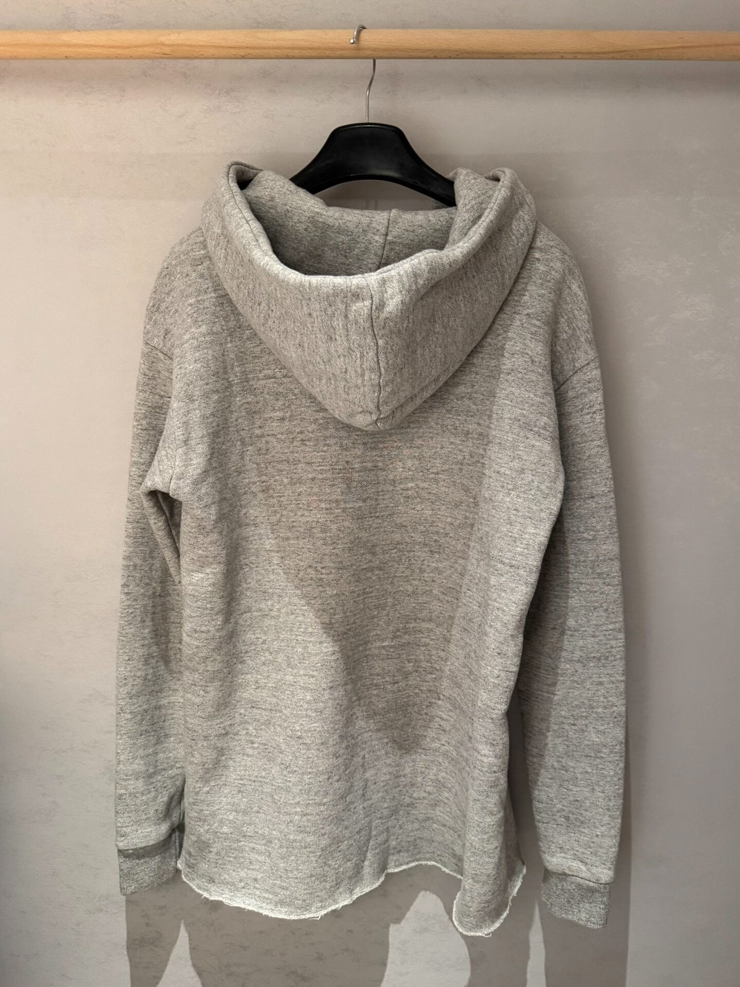 gray chrome hearts hoodie with cross detail