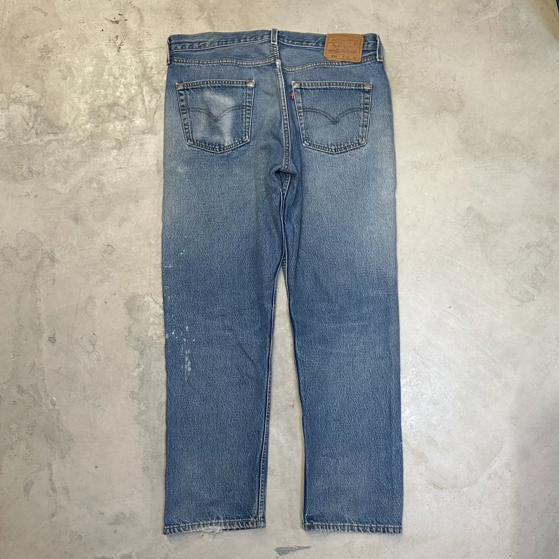American Levi's 501 Distressed Patched Blue