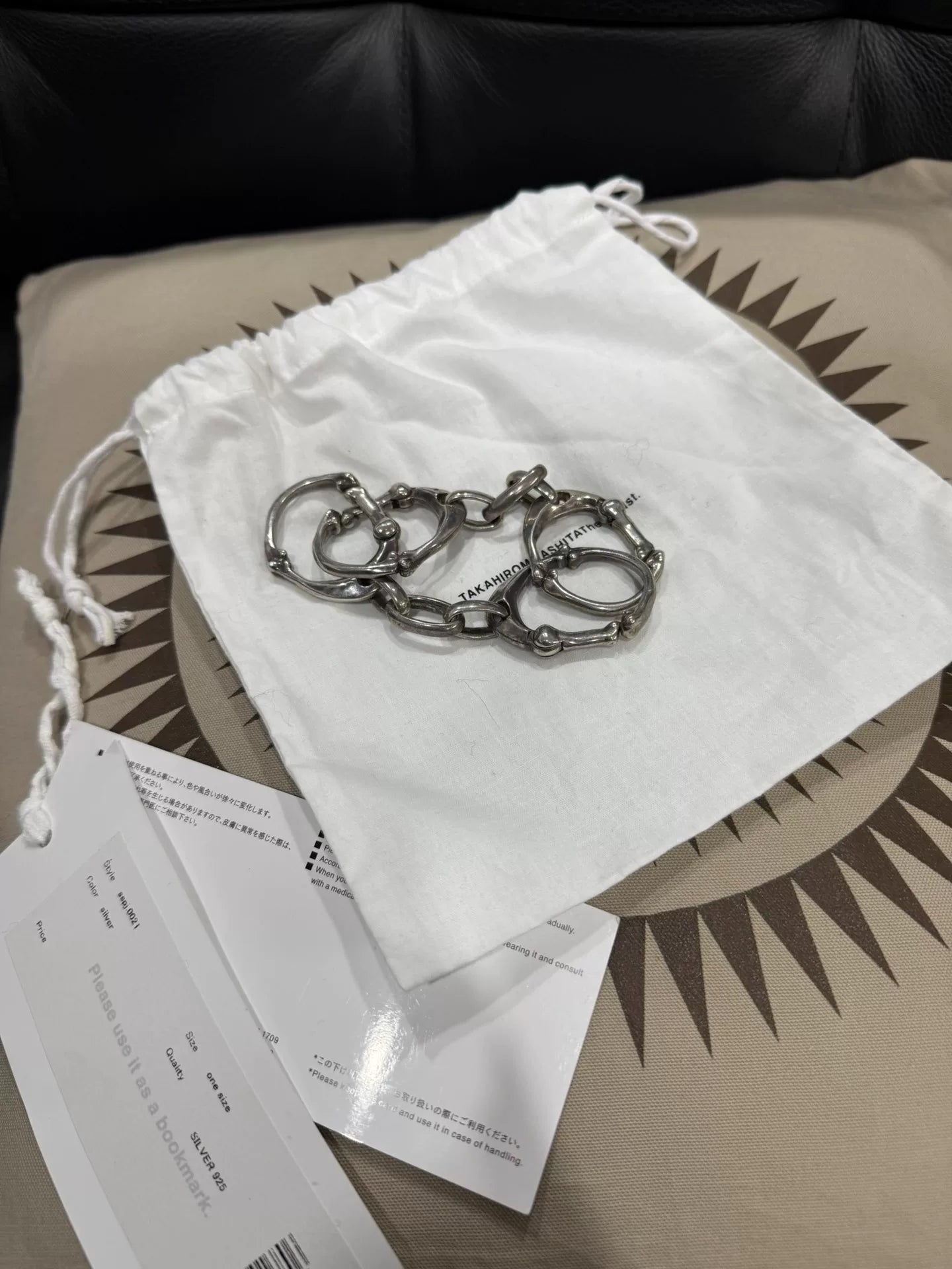 silver bone chain bracelet size L