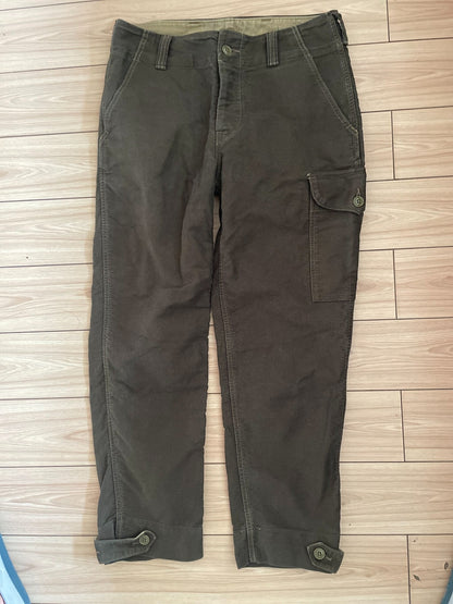 FREEWHEELERS Herringbone Olive Military Pants