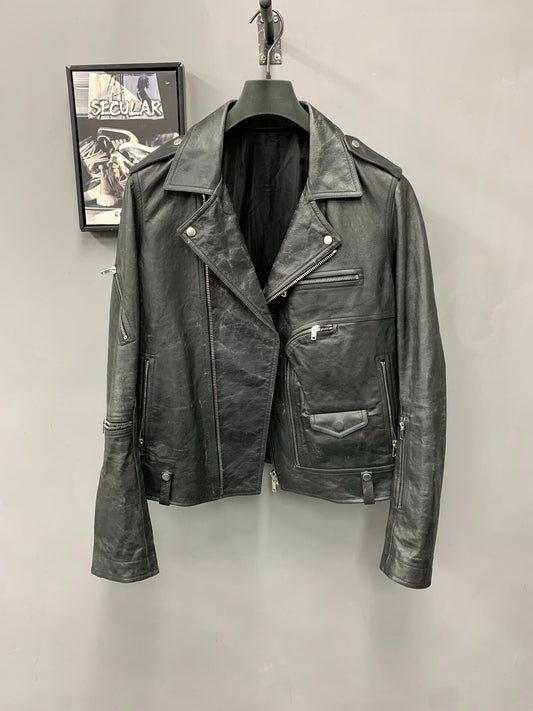 rick owens bauhaus leather motorcycle jacket