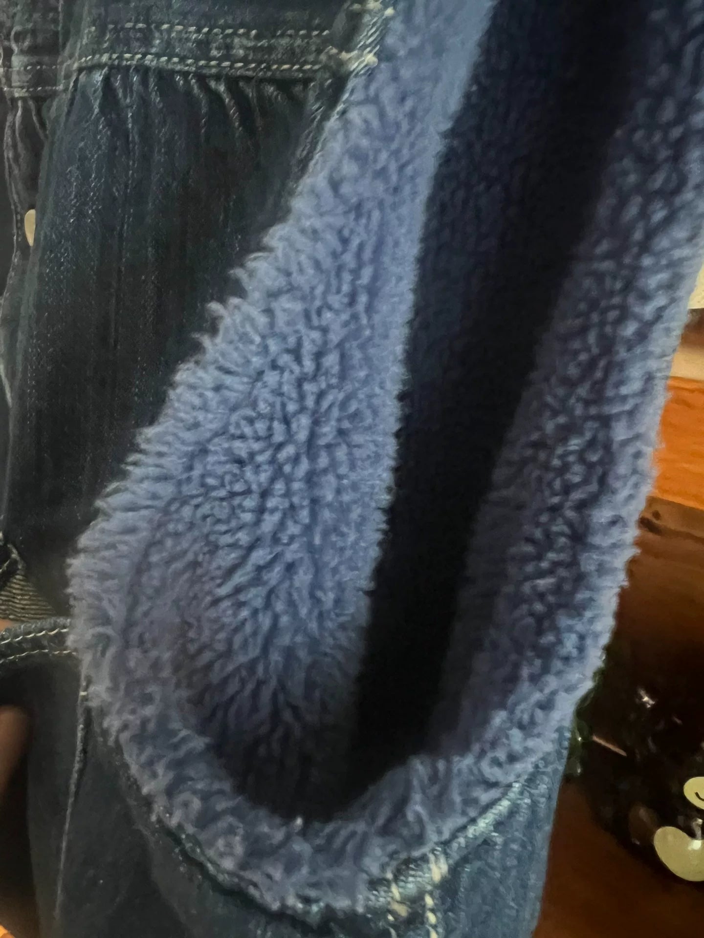 porter classic denim boa vest