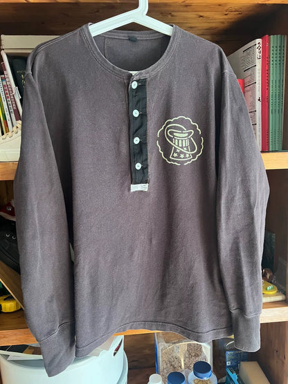 vintage washed henley long sleeve shirt
