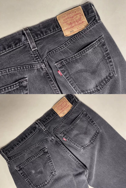 LEVI'S 501 Straight Black Gray Jeans