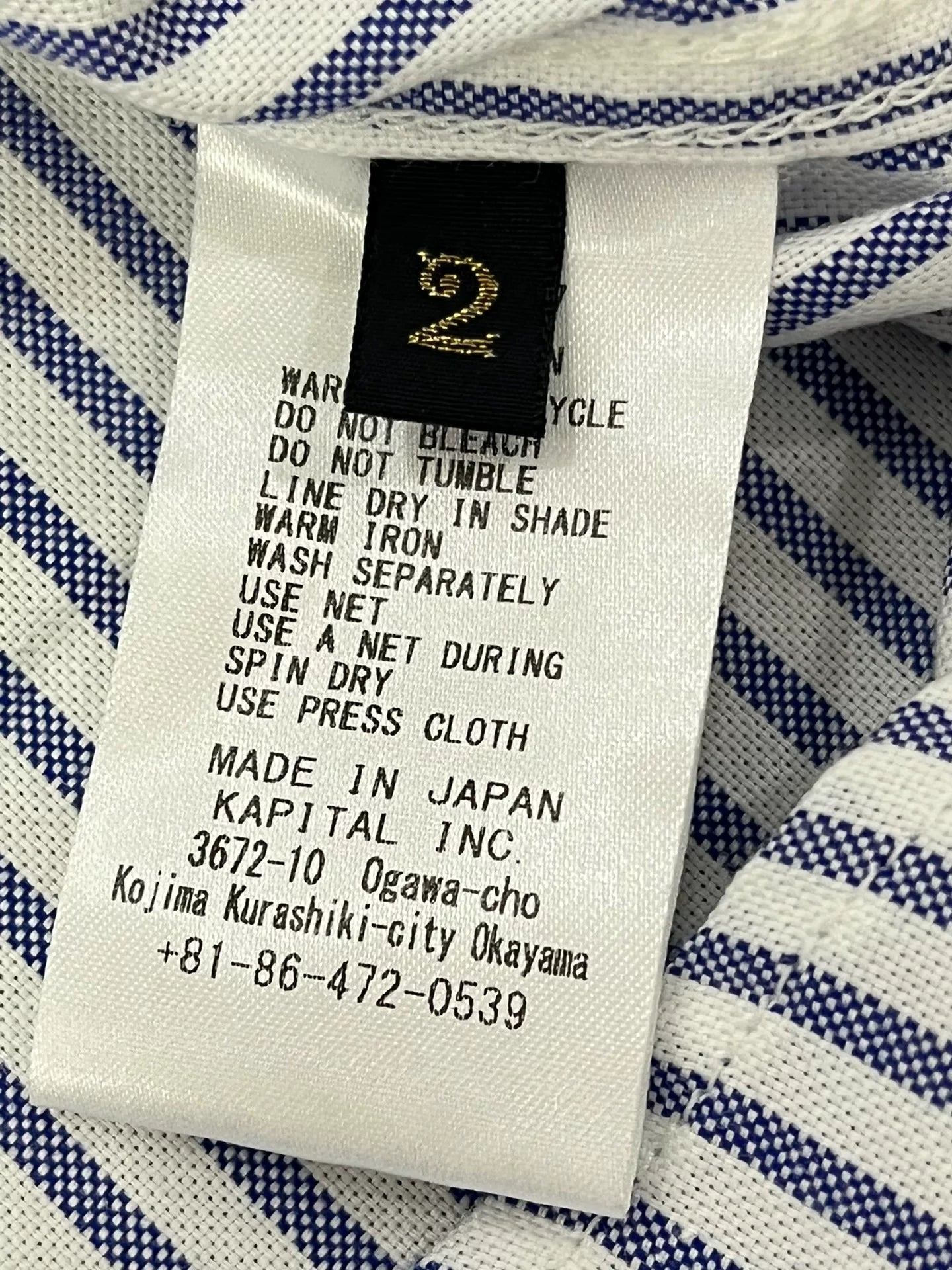 Kapital Striped Button-Up Shirt