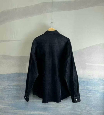 Dior Deep Blue Corduroy Work Shirt Size 43