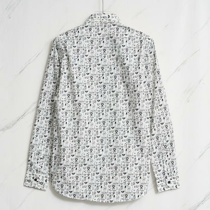 Saint Laurent Men's White Graphic Shirt
