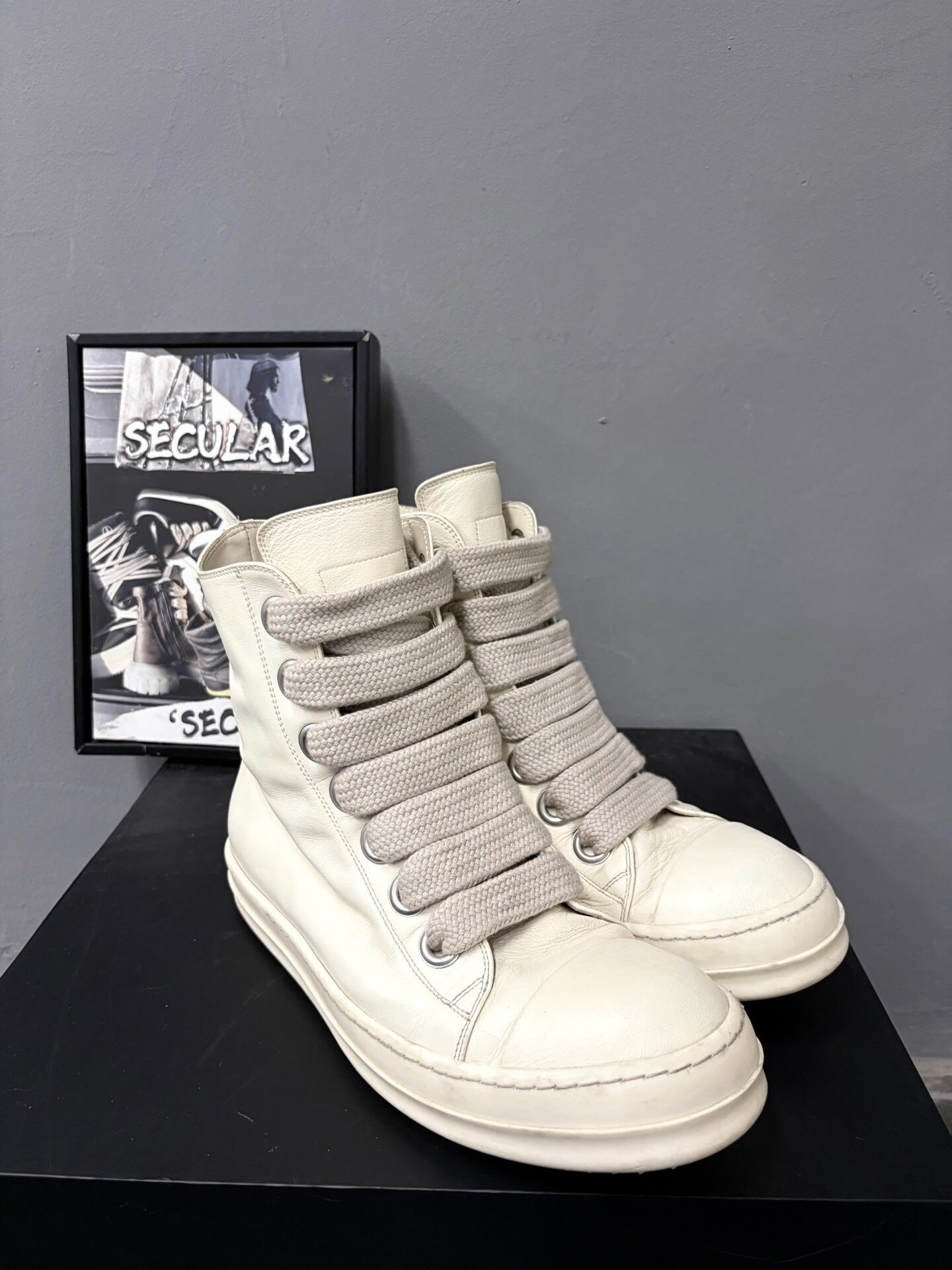 Rick Owens 24SS High-Top Leather Sneakers