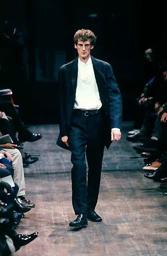 yohji yamamoto long green blue coat