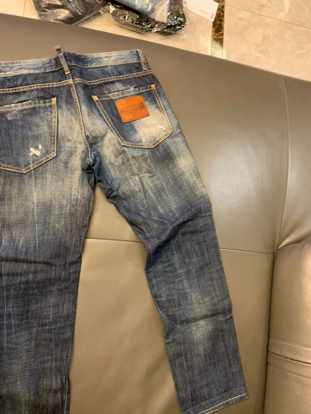 distressed dsquared2 denim jeans for men