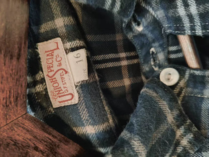 Navy Gray Wool Shirt by Freewheelers