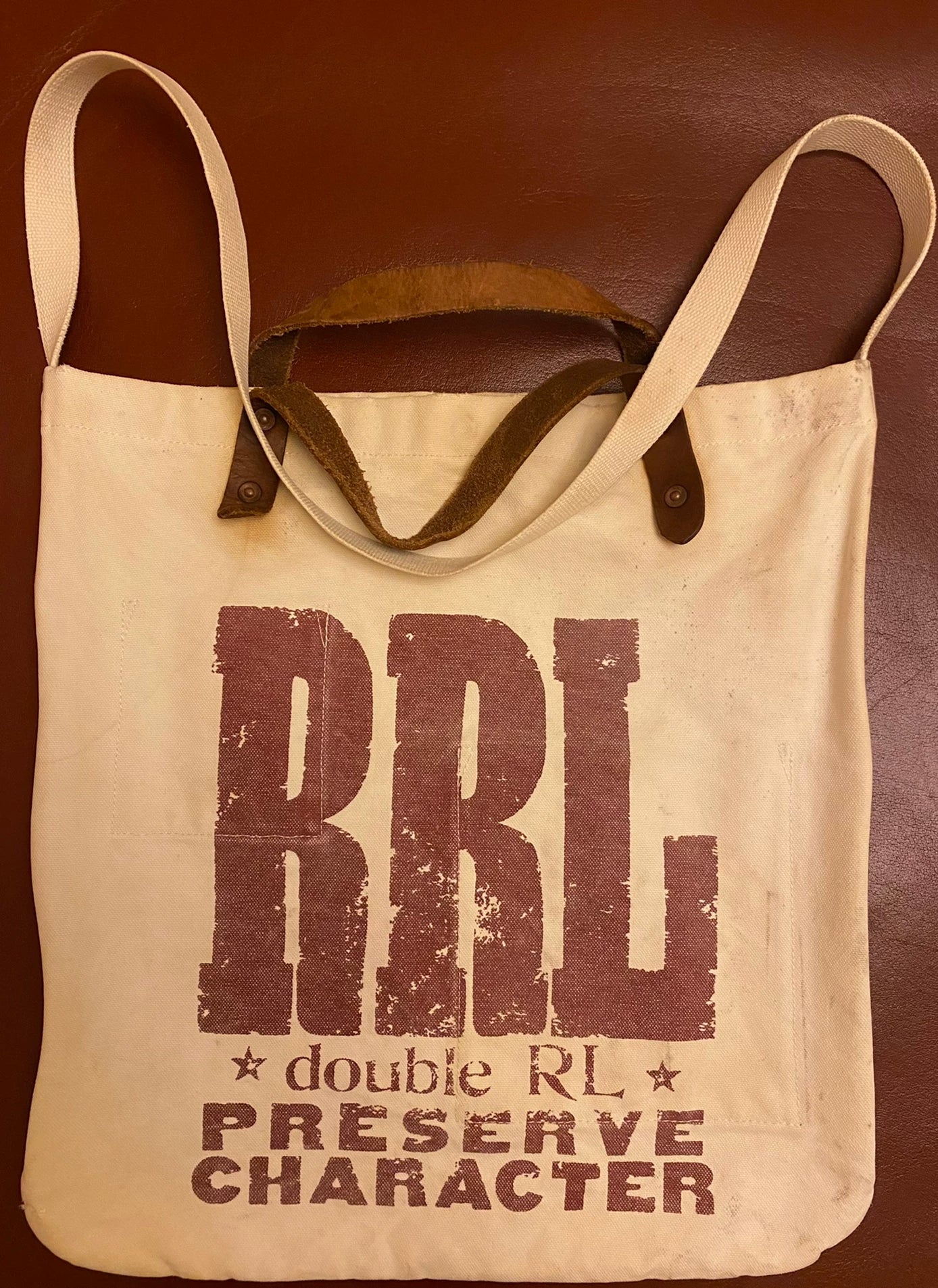 RRL Early Classic Logo Double RL Tote