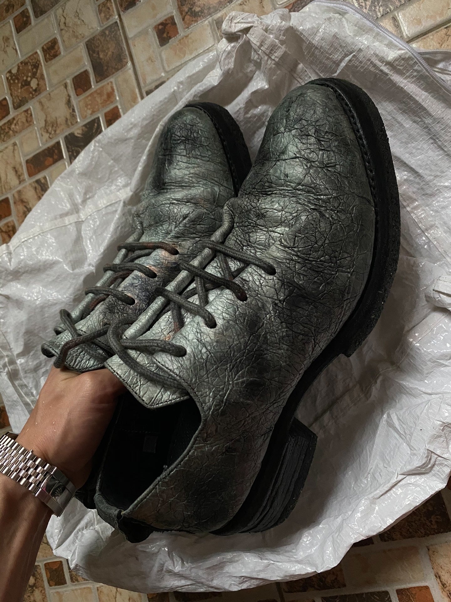 Carol Christian Poell Paper Leather Derby Shoes
