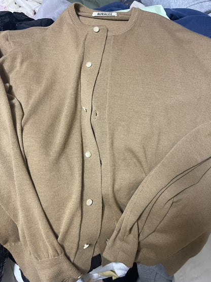 AURALEE Cashmere Twist Button Cardigan
