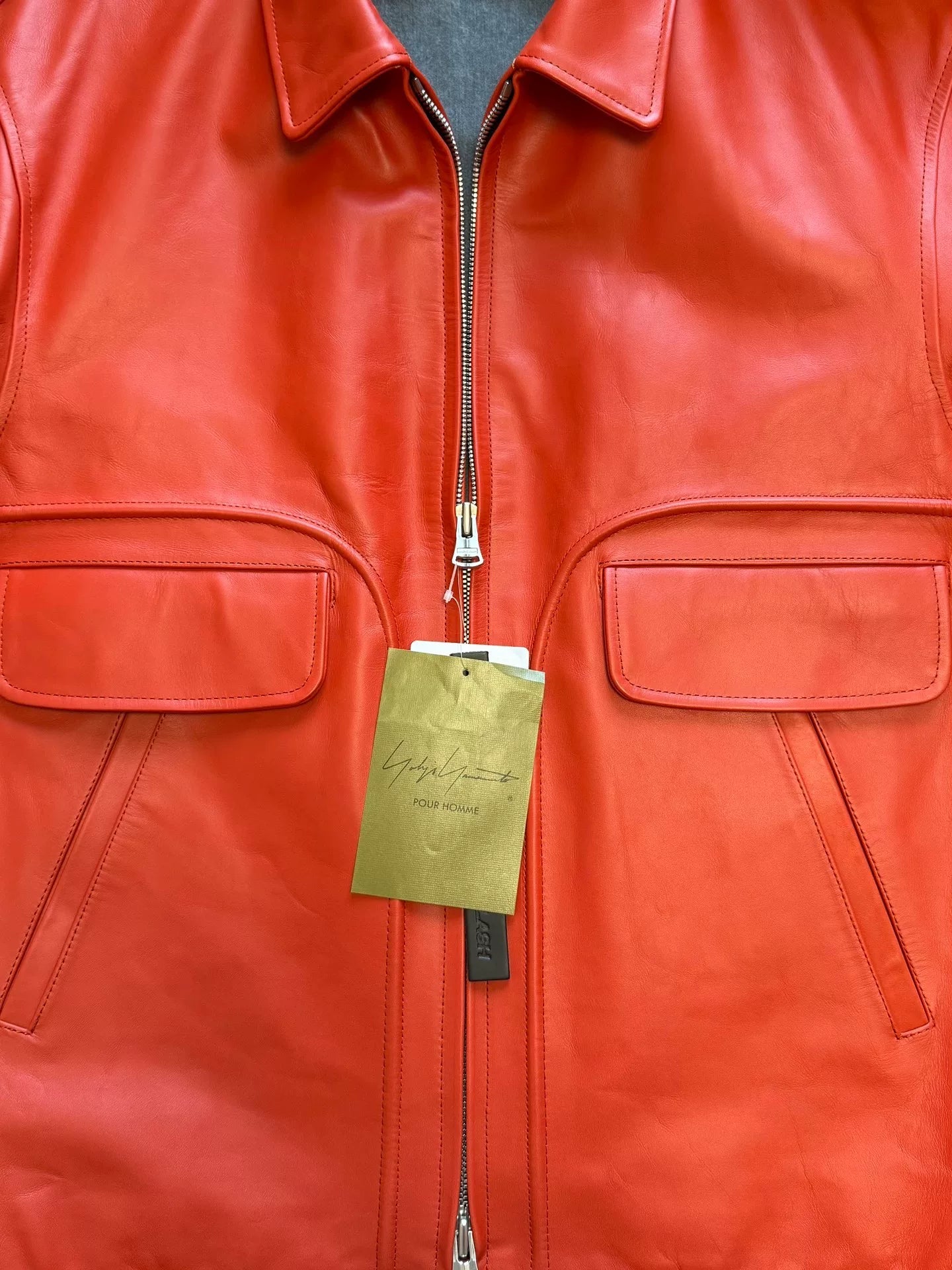 yohji yamamoto 22aw zip-up leather jacket