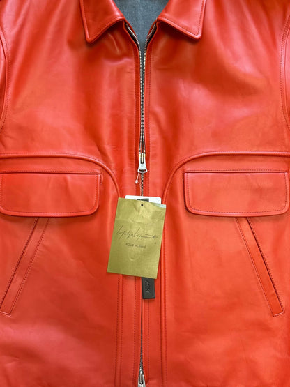 yohji yamamoto 22aw zip-up leather jacket