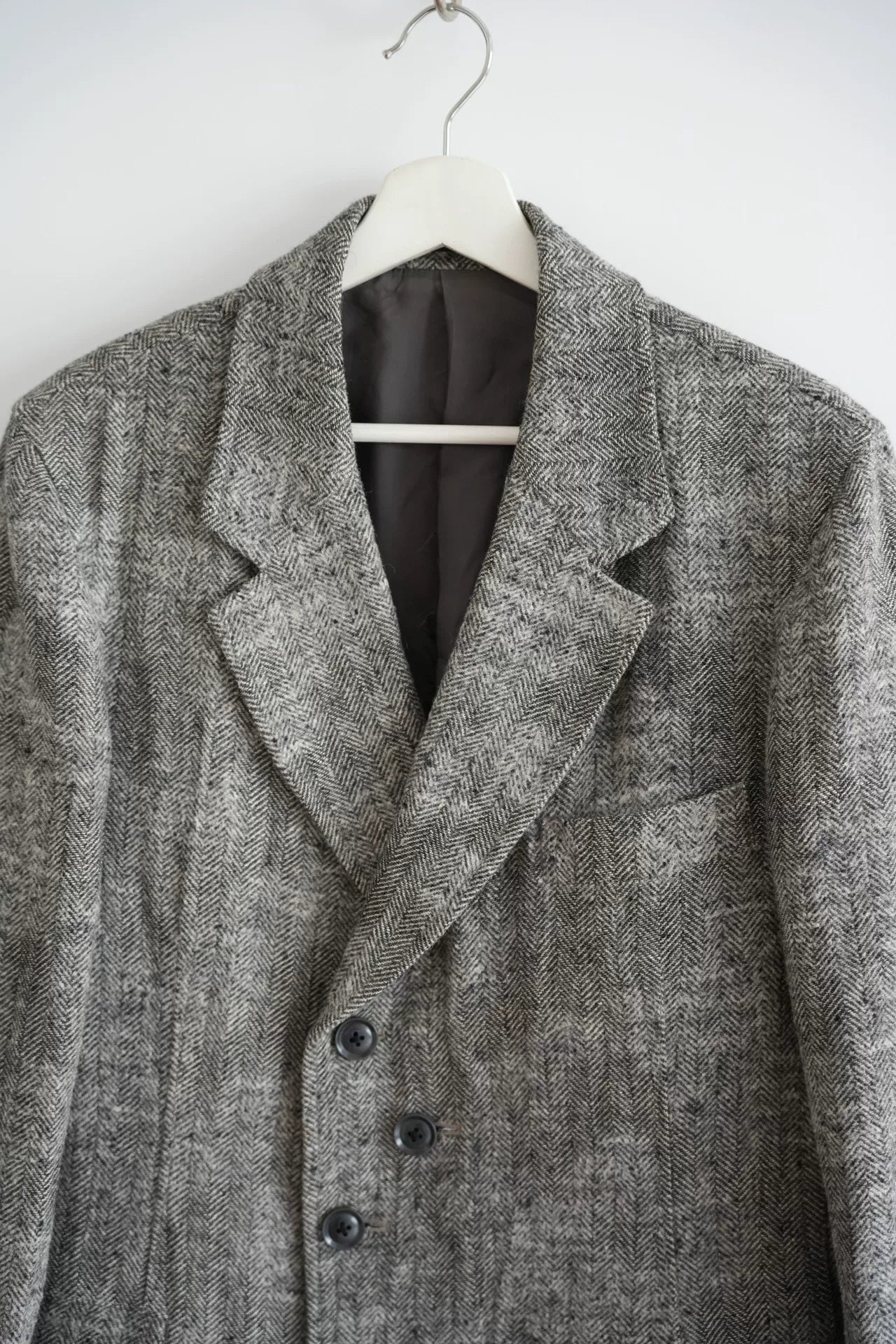 Yohji Yamamoto Fishbone Pattern Suit Jacket