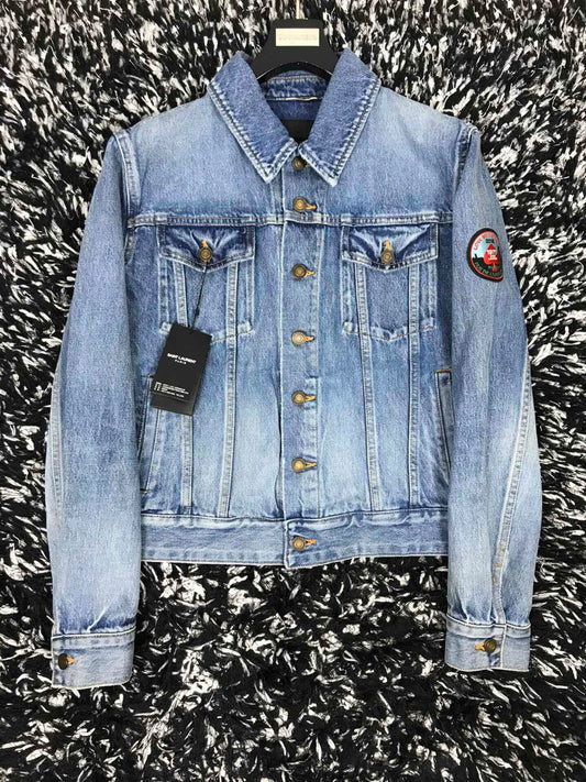 Saint Laurent Men's Japanese Badge Denim Jacket