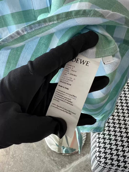 Loewe 2024 Blue Green Plaid Shirt