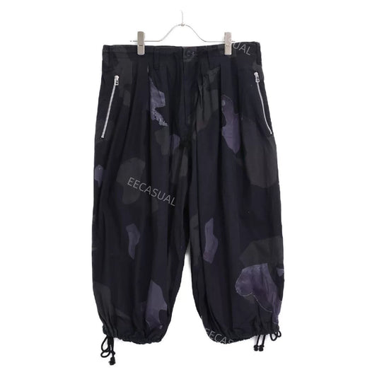 Yohji Yamamoto Black Purple Printed Pants