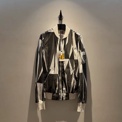 rick owens classic geometric print ma-1 jacket