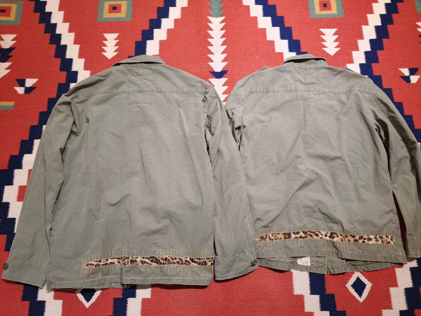 RRL Vintage Distressed Leopard Patch Jacket