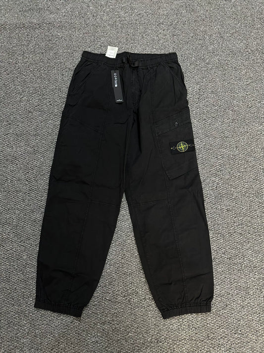 black cargo pants by stone island