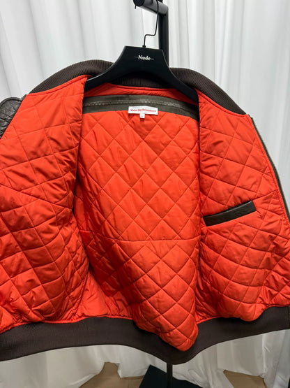 oversized brown bomber jacket by walter van beirendonck