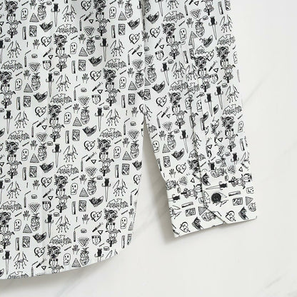 Saint Laurent Men's White Graphic Shirt