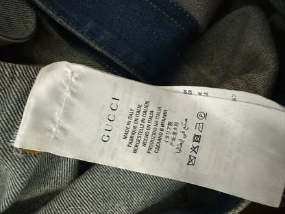 punk denim jacket with studs and tie-dye