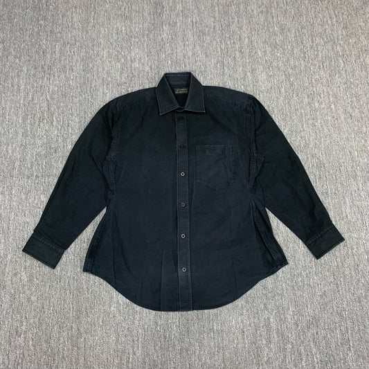 Balenciaga Black Distressed Shirt Jacket Size 36