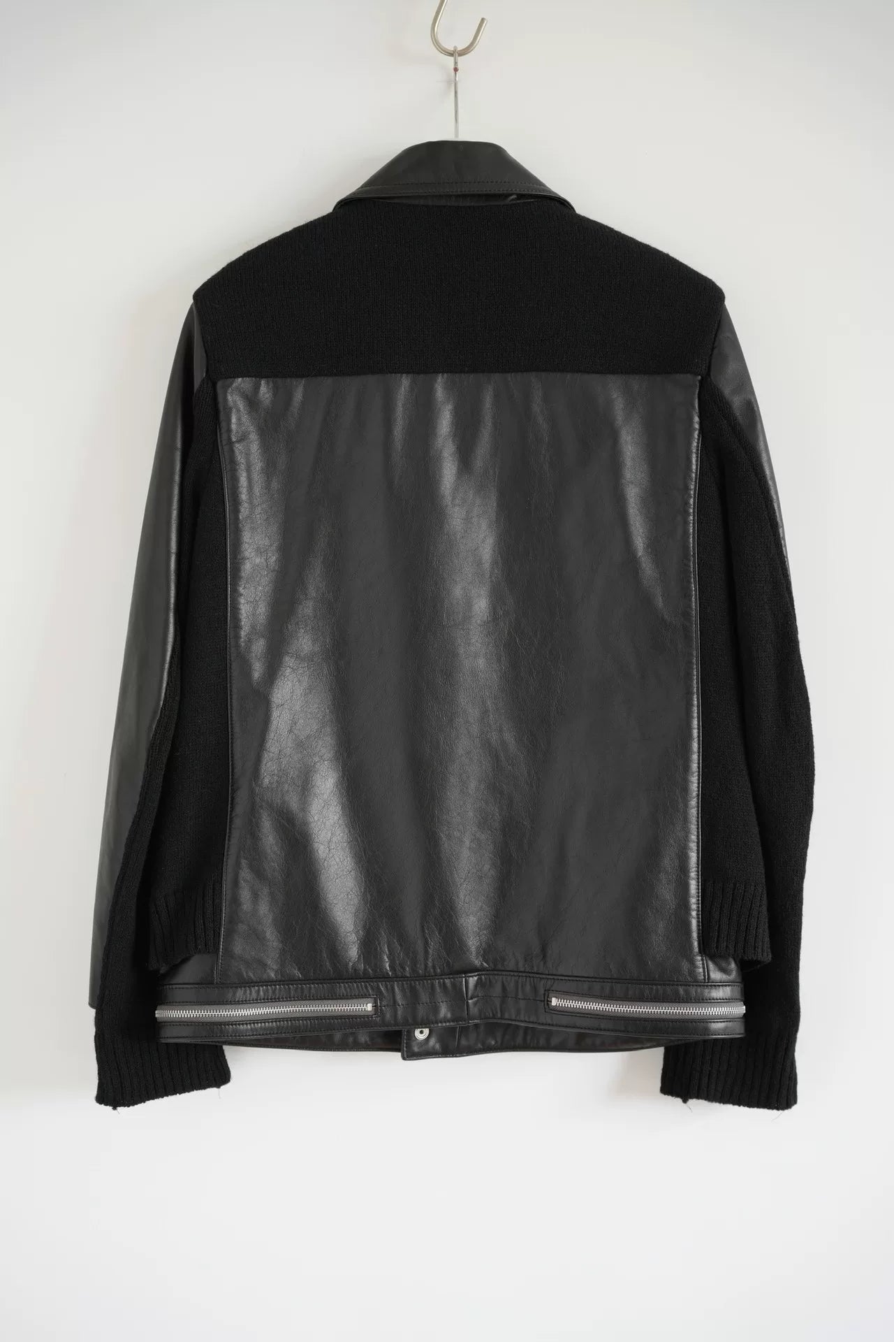 black leather double rider jacket