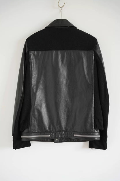 black leather double rider jacket