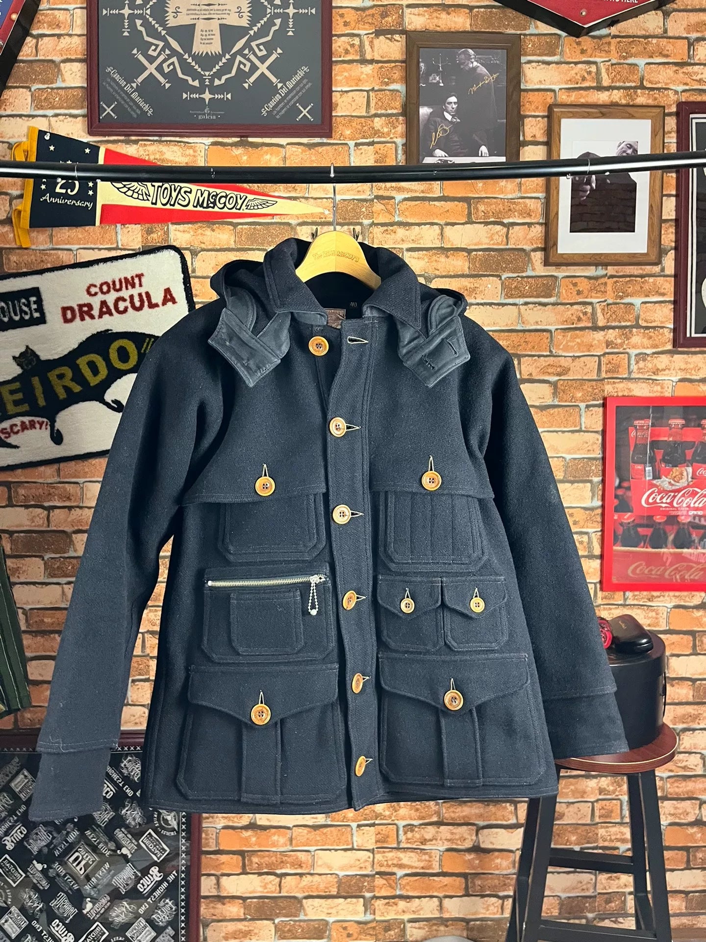 Freewheelers Wool Hunting Coat Black