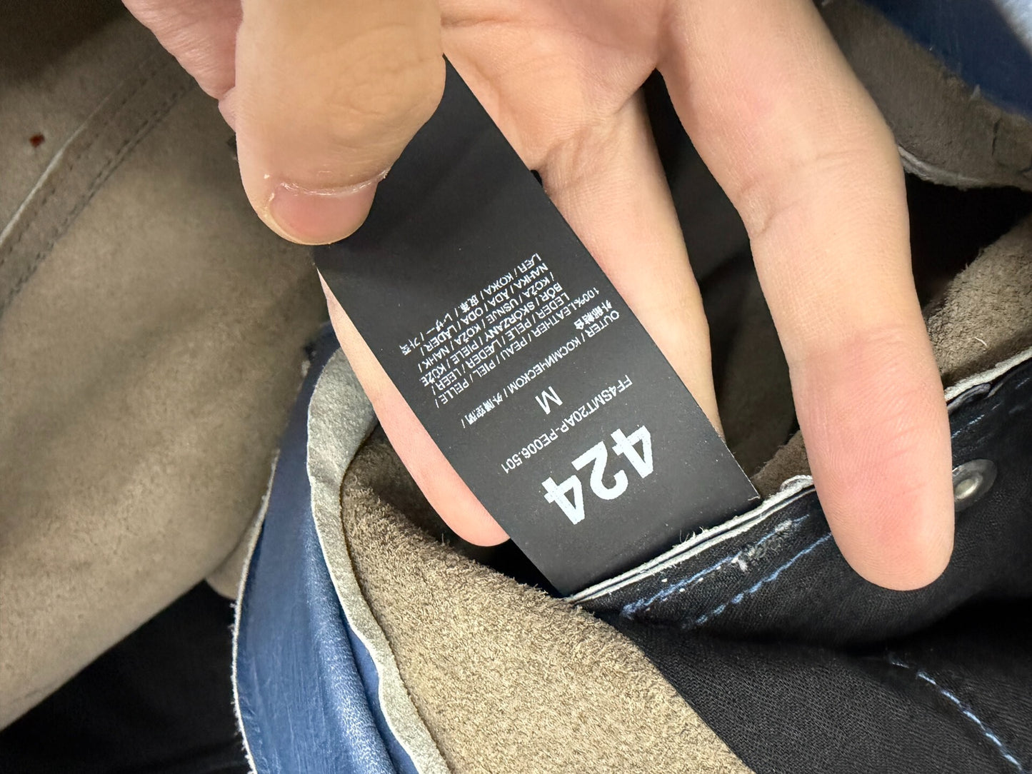 424 Washed Leather Baggy Pants