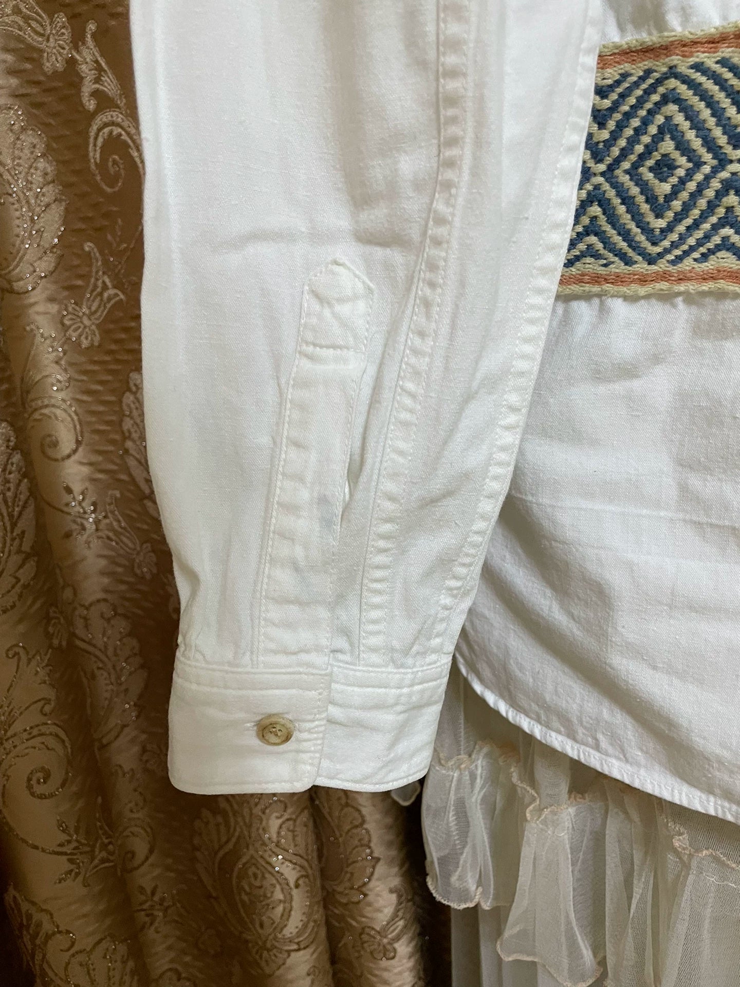 VISVIM Knitted Pattern Paneled Long-Sleeve Shirt