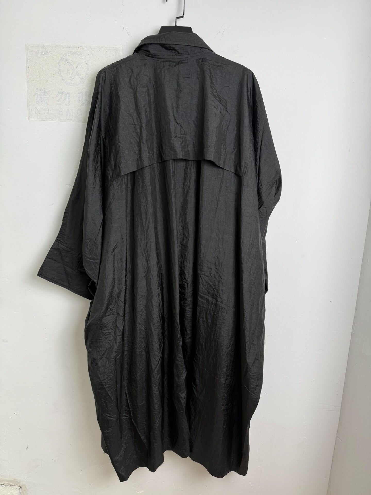 issey miyake 80s oversized black coat