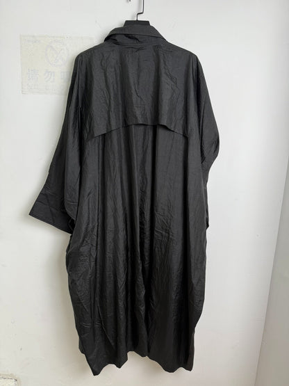 issey miyake 80s oversized black coat