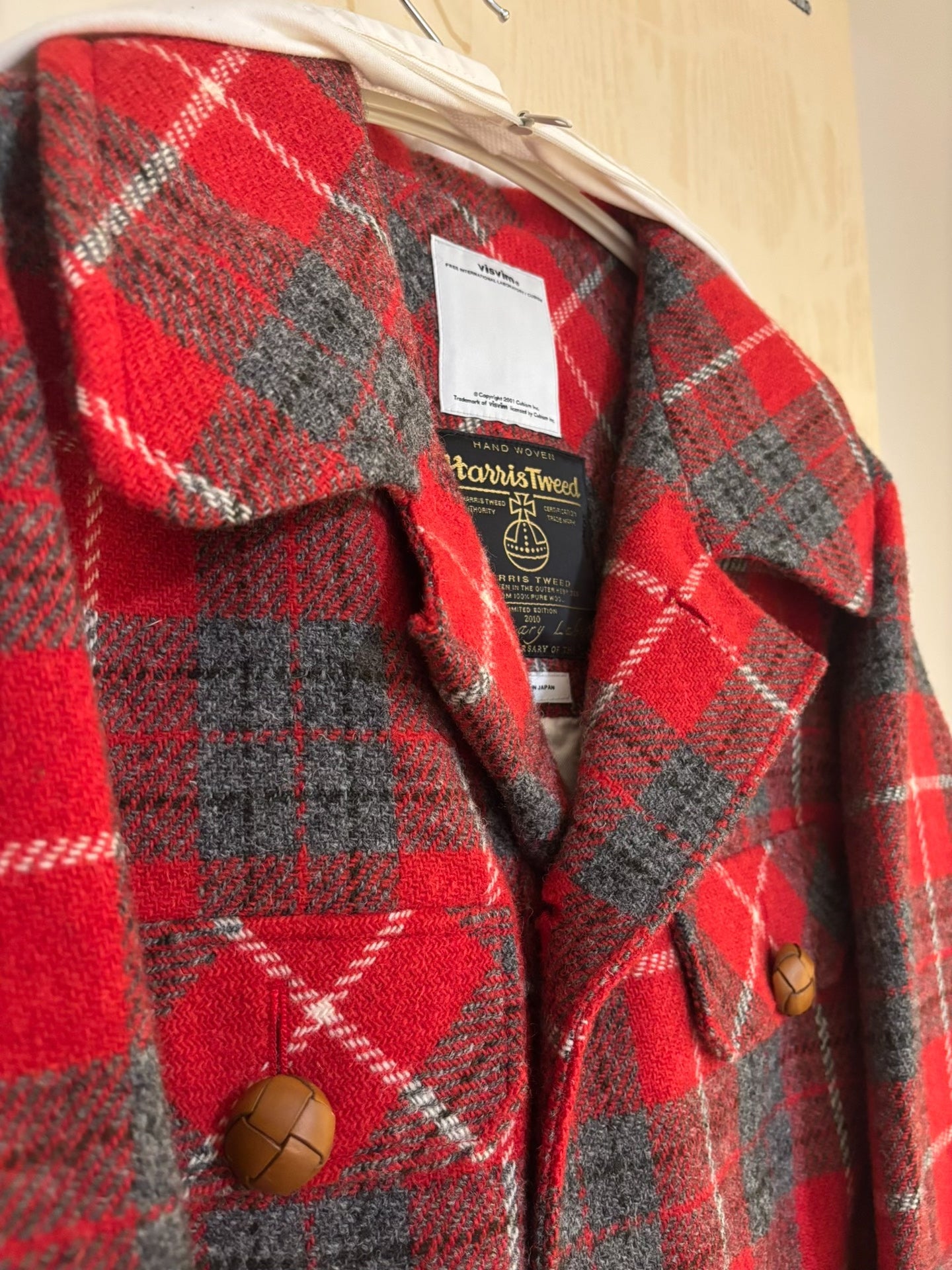 Visvim Harris Tweed Plaid Wool Coat