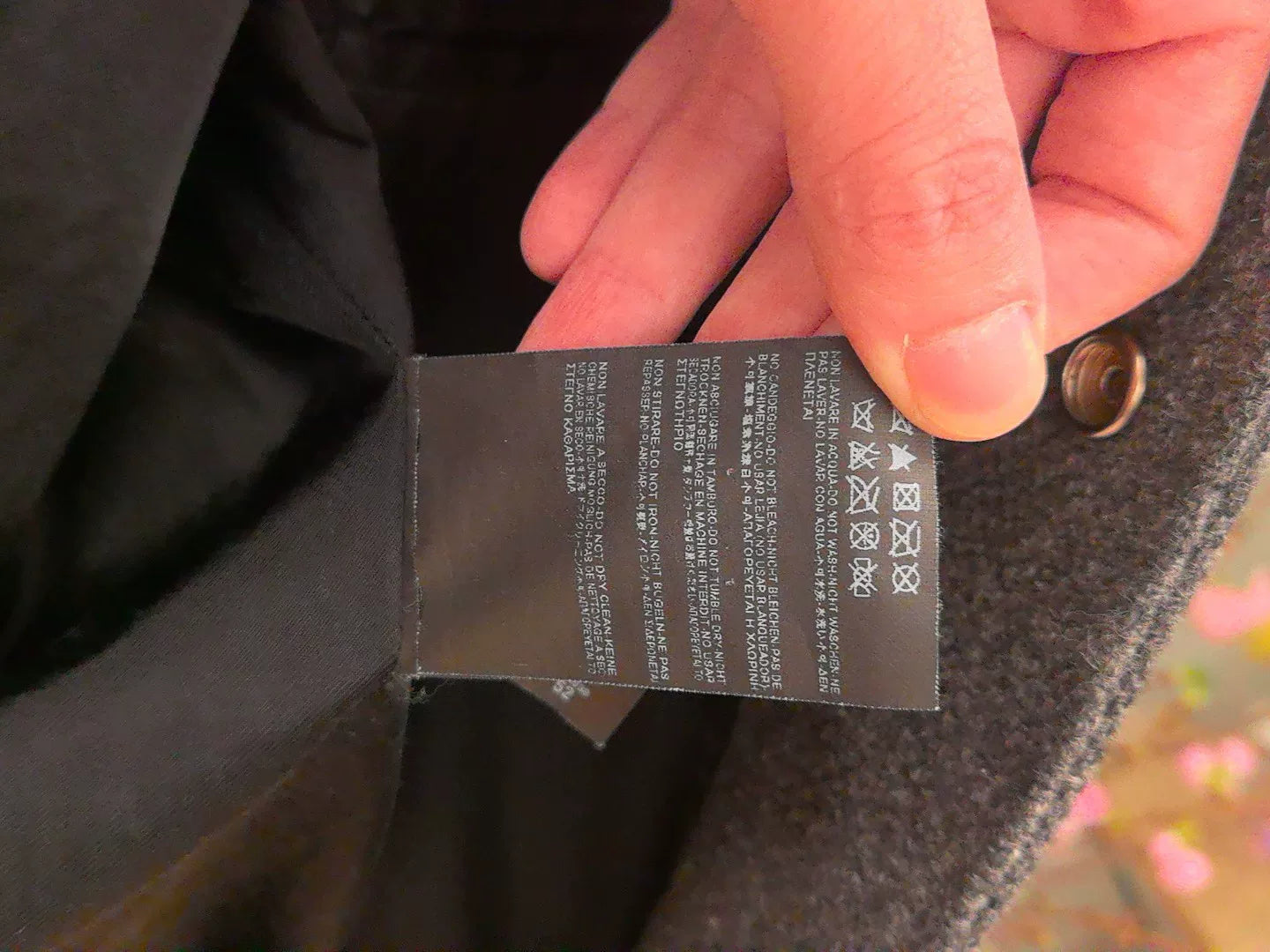 Saint Laurent Gray Wool Leather Sleeve Jacket