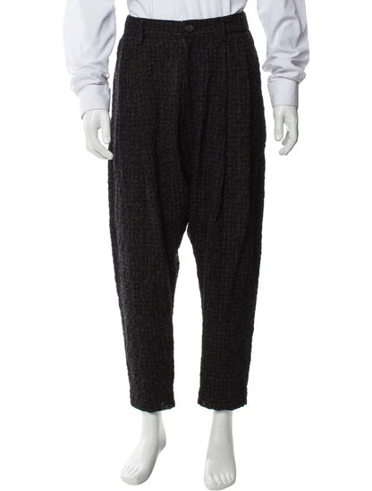 ziggy chen black wool checkered pants