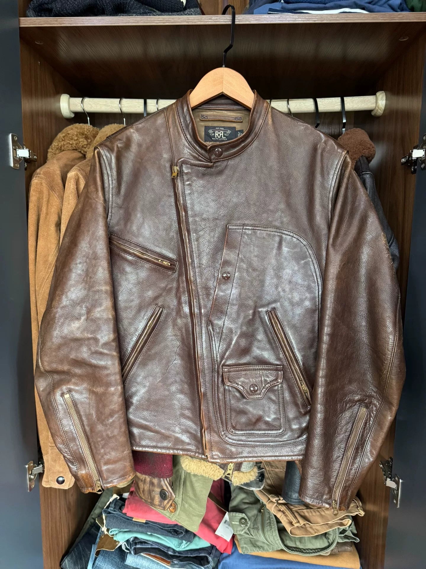 RRL Leather Jacket with Slight Wear