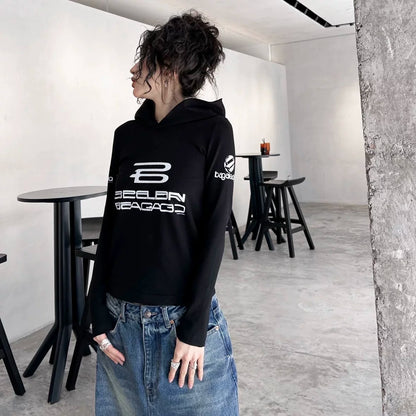 Balenciaga Logo Hoodie Black Size M